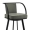 Armen Living Livingston 26" Gray Faux Leather and Black Metal Swivel Bar Stool LCLVBABLGR26 - alternate 3